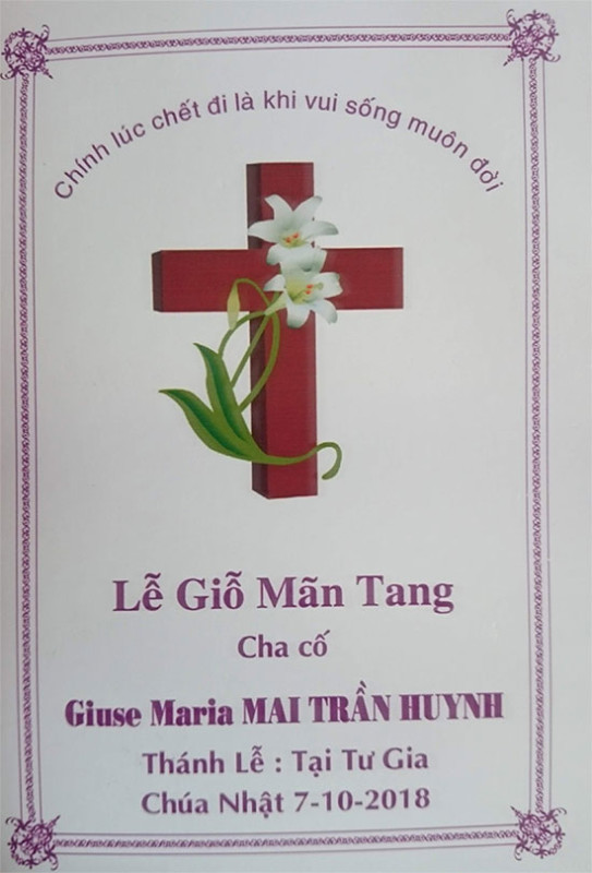 Lễ giỗ cha cố giuse Mai Trần Huynh - HCM